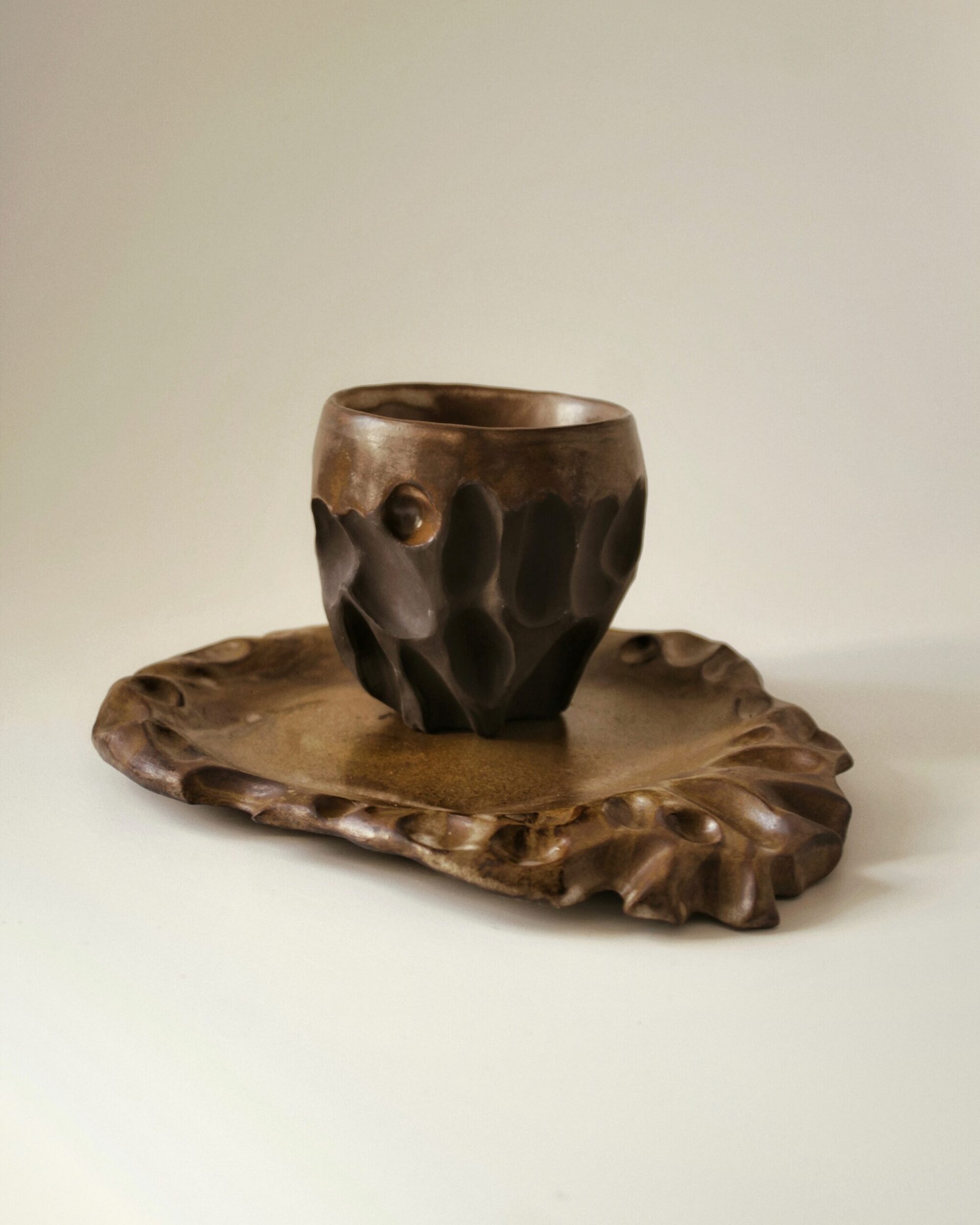 set taza/vaso + plato (cuchara incluída)