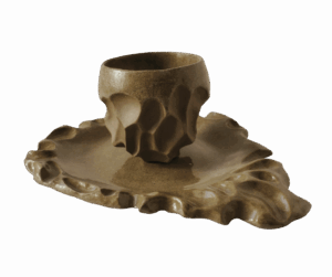 set taza/vaso + plato (cuchara incluída)