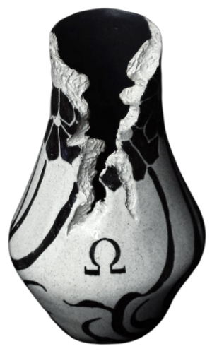 jarrón roto "Flores" de la serie "Dark Side" x Samsararts